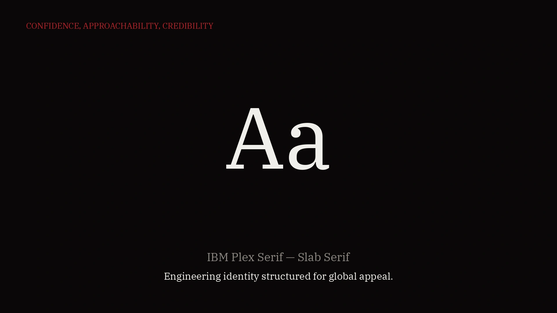 IBM Plex Serif font specimen, slab serif typeface example